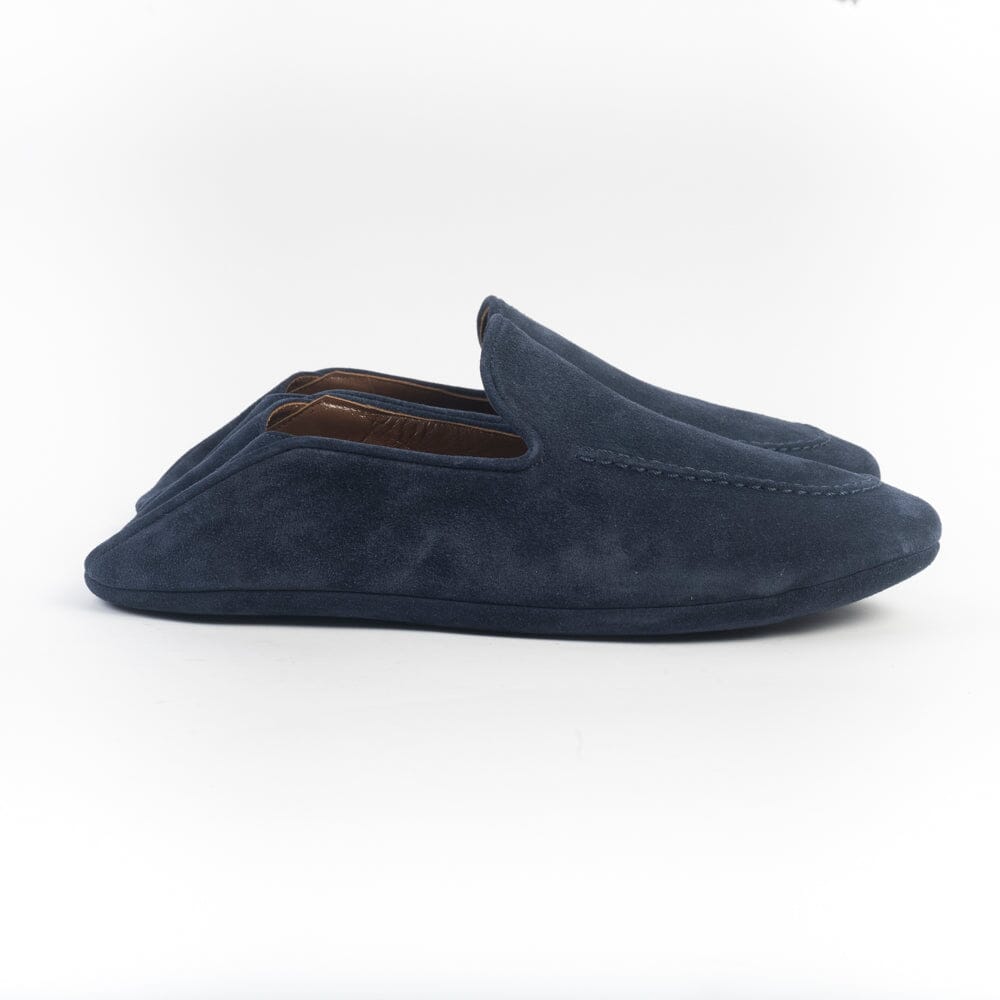 Cappellettoshop - Pantofola CC20A - Camoscio Blu Scarpe Uomo CAPPELLETTO 1948 