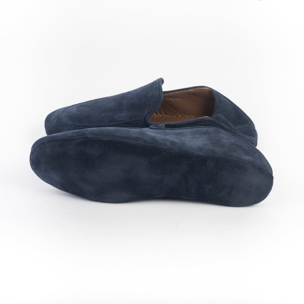 Cappellettoshop - Pantofola CC20A - Camoscio Blu Scarpe Uomo CAPPELLETTO 1948 
