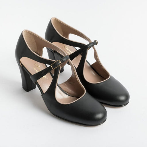 CHEVILLE - Decollete - Belen V - Black Calf Cocoon Woman Shoes CHEVILLE