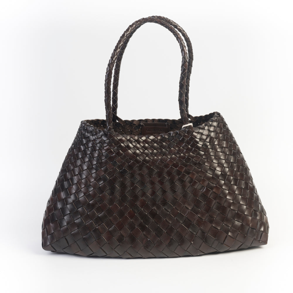 DRAGON DIFFUSION - Borsa a mano - Santa Croce Big - 8892 - Dark Brown