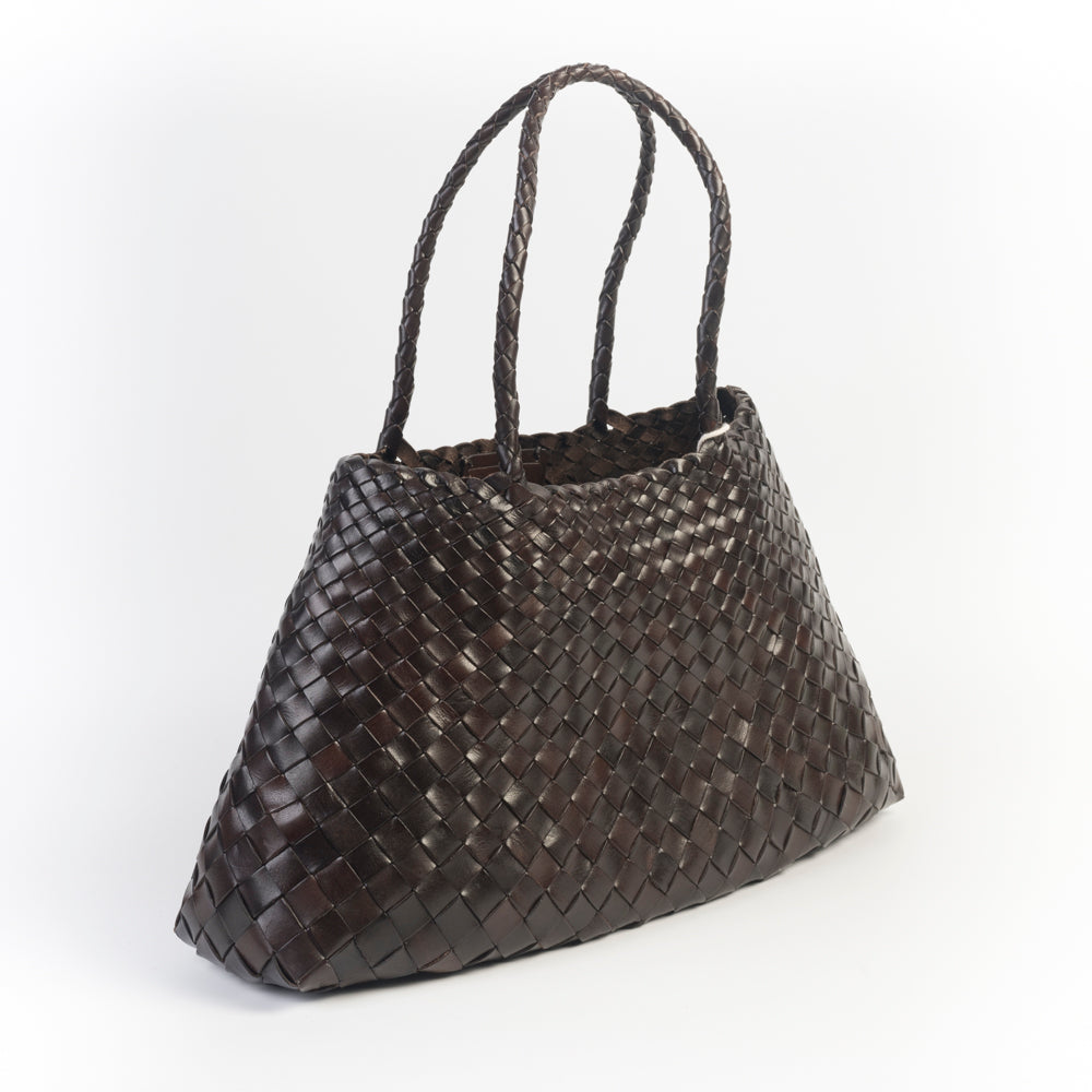 DRAGON DIFFUSION - Borsa a mano - Santa Croce Big - 8892 - Dark Brown