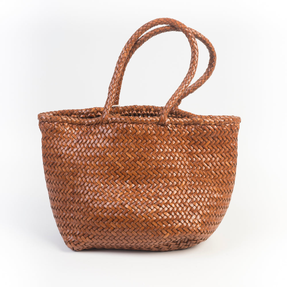 DRAGON DIFFUSION - Borsa intrecciata - GRACE - 8813 - Tan Cuoio