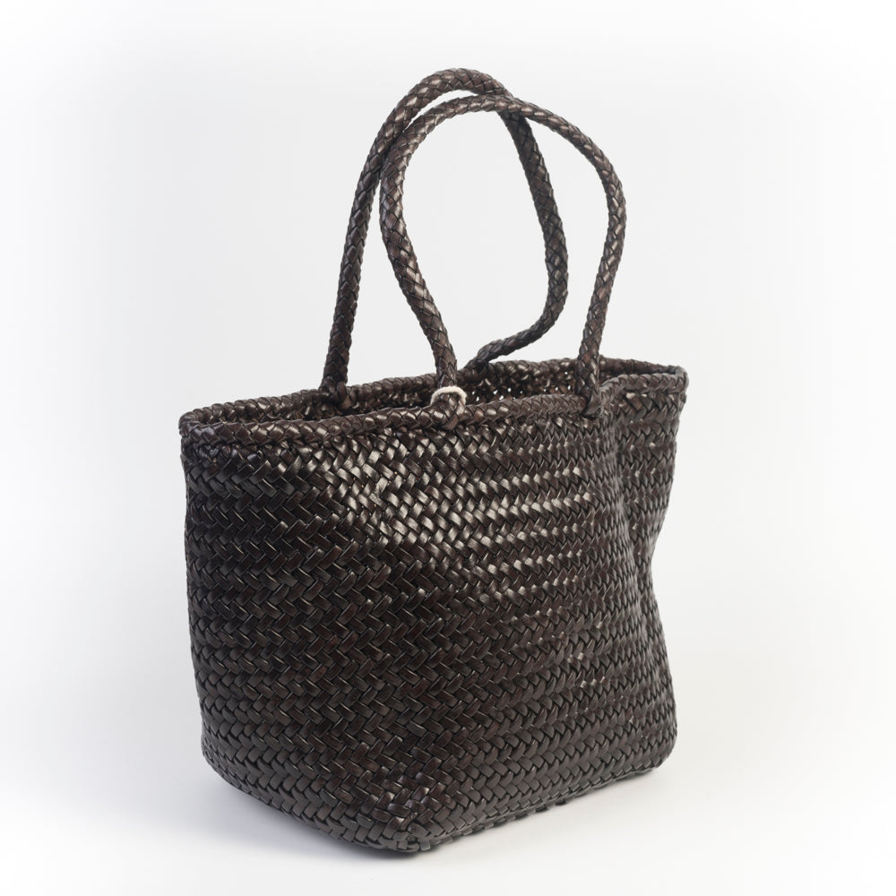 DRAGON DIFFUSION - Borsa intrecciata - GRACE - 8813 - Dark Brown