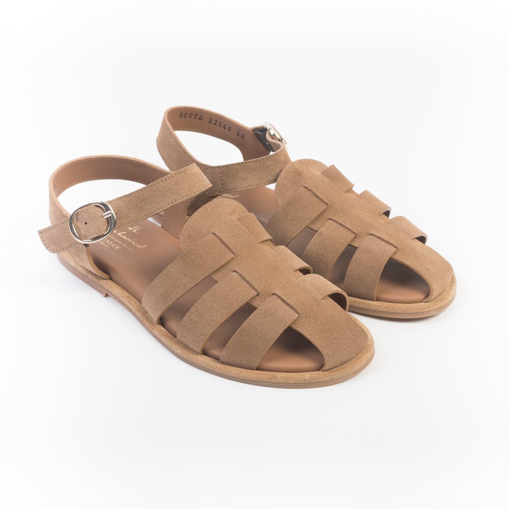 JUAN LACARCEL - Sandalo ragnetto - X2565 - Camoscio Cuoio Scarpe Donna JUAN LACARCEL - Collezione Donna 