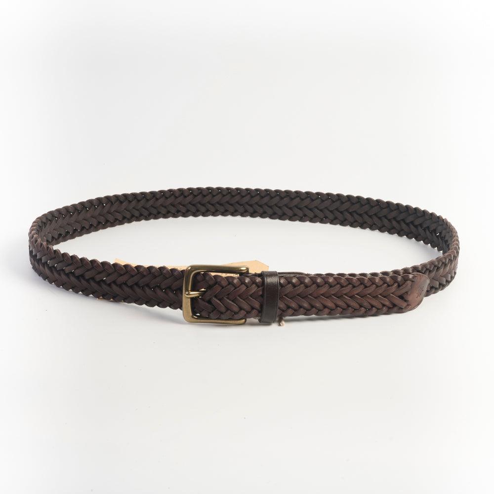 DRAGON DIFFUSION - Cintura intrecciata - 6030 - Polo Tip Dark Brown