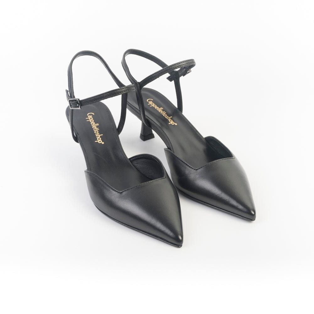 CappellettoShop - Sling Back - Fiamma 6 - Nero Scarpe Donna CAPPELLETTO 1948 