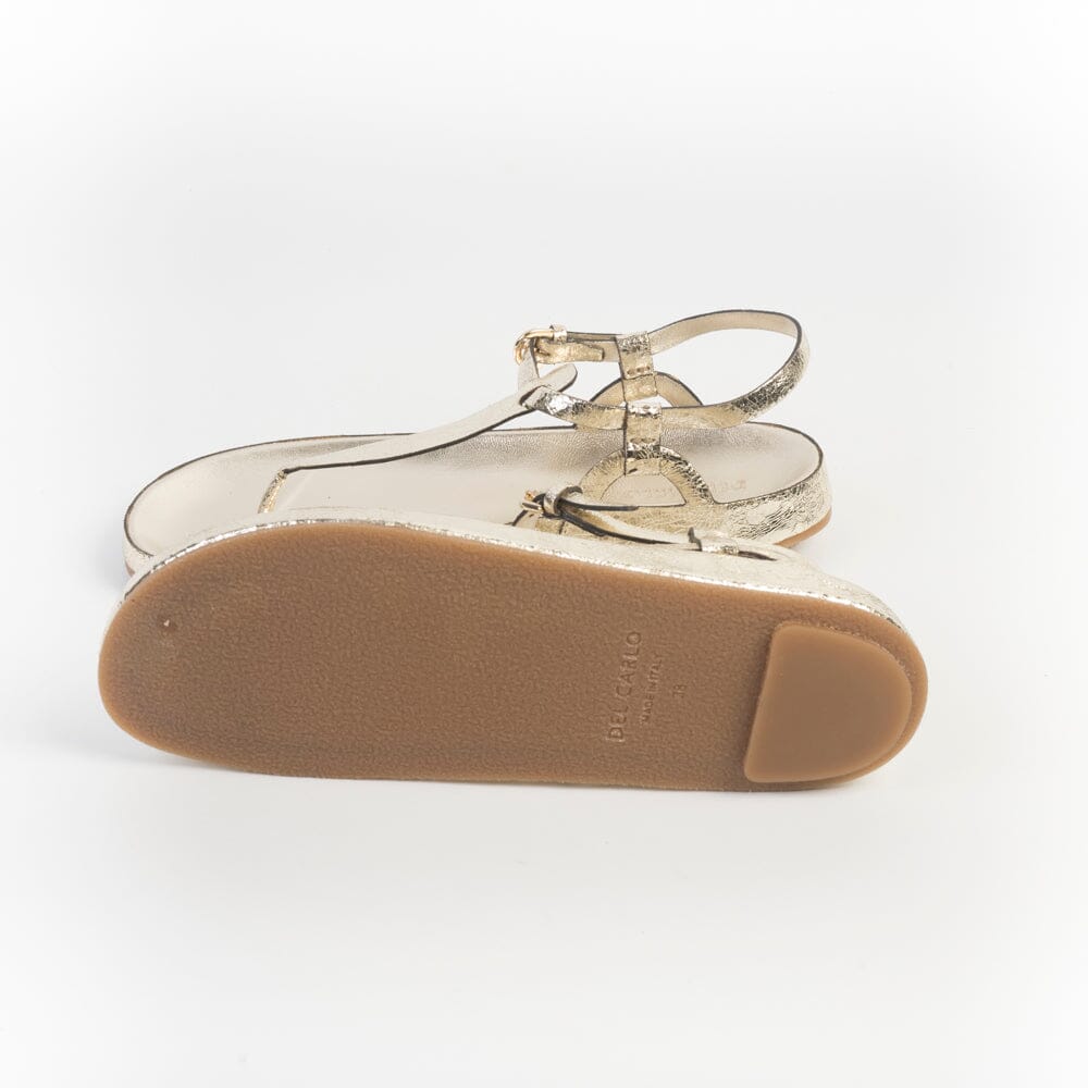 DEL CARLO - Sandali bassi Infradito - Zeus - 12109 - Crack Pirite Oro Scarpe Donna DEL CARLO 