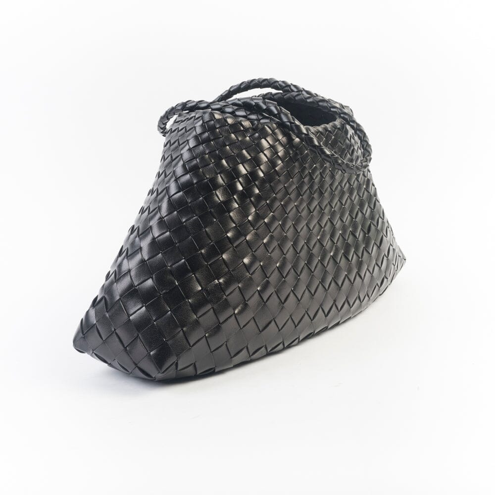 DRAGON DIFFUSION - Borsa intrecciata Santa Croce 8892 - Big Black DRAGON 