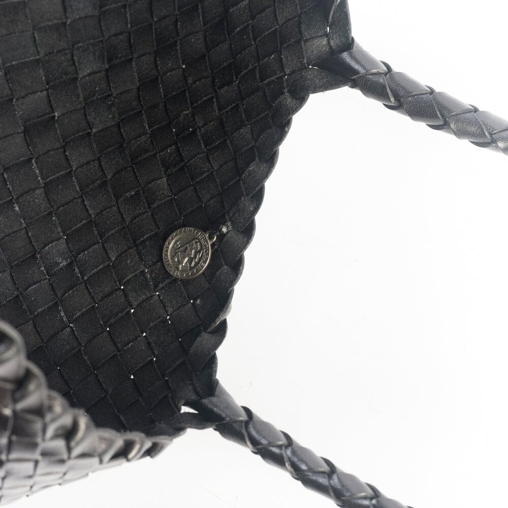 DRAGON DIFFUSION - Borsa intrecciata Santa Croce 8892 - Big Black DRAGON 