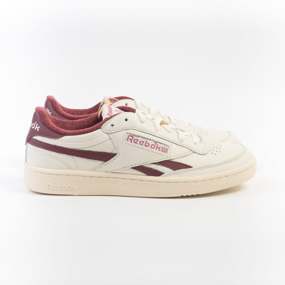 REEBOK - Sneakers - Club C 85 964 - Chalk Bianco Bordeaux Scarpe Uomo REEBOK - Collezione Uomo 
