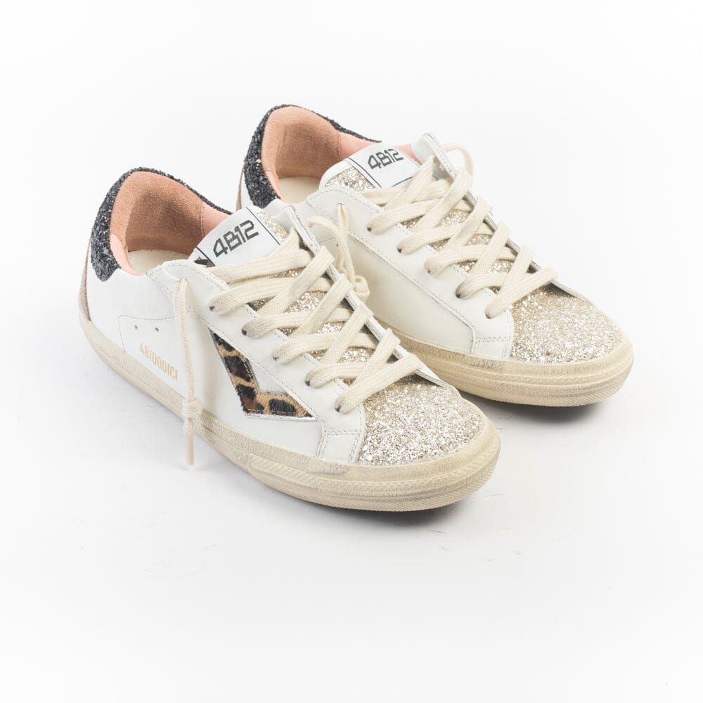 4B12 - Sneakers - Suprime D322 - Bianco Oro Scarpe Donna 4B12 