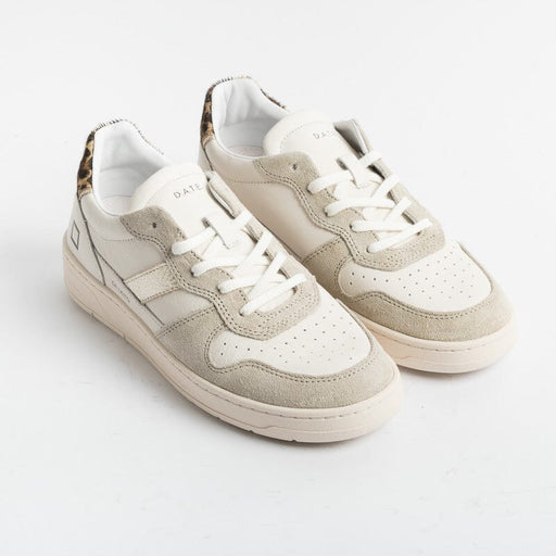 DATE - Sneakers - Court 2.0 Vintage Calf - Avorio Leopard Scarpe Donna DATE 