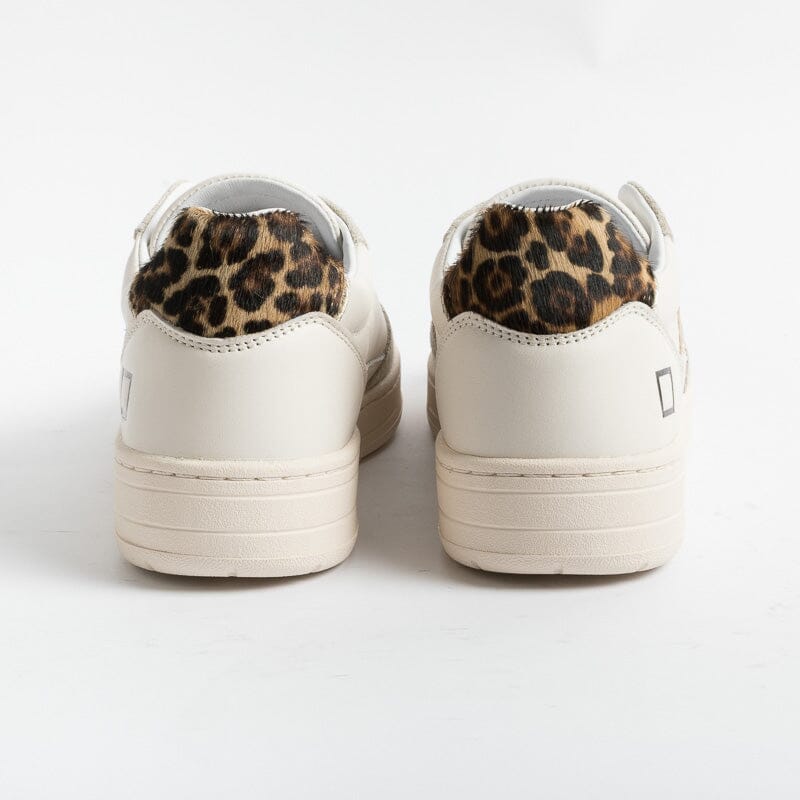 DATE - Sneakers - Court 2.0 Vintage Calf - Avorio Leopard Scarpe Donna DATE 