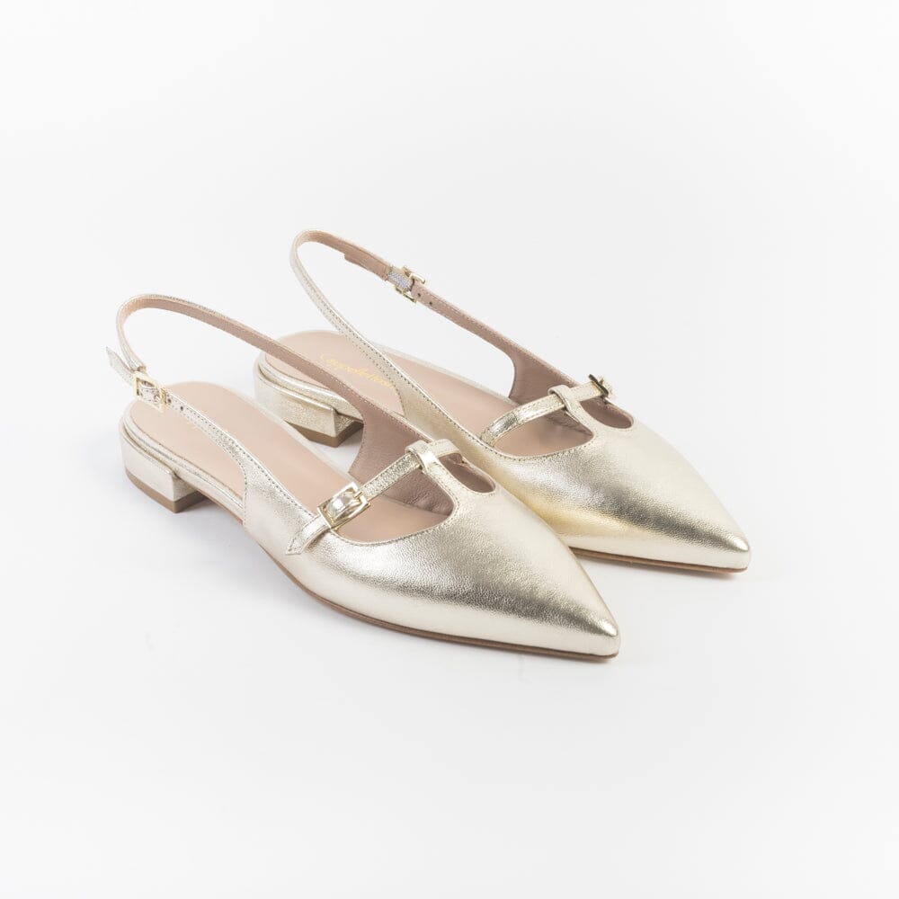 CappellettoShop - Sling Back - Pauline34 - Platino Scarpe Donna CAPPELLETTO 1948 