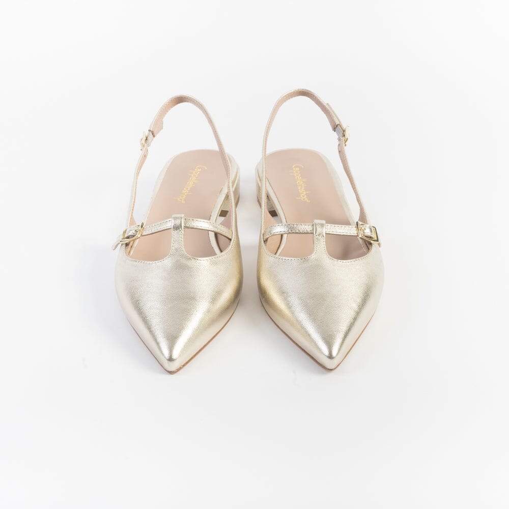 CappellettoShop - Sling Back - Pauline34 - Platino Scarpe Donna CAPPELLETTO 1948 
