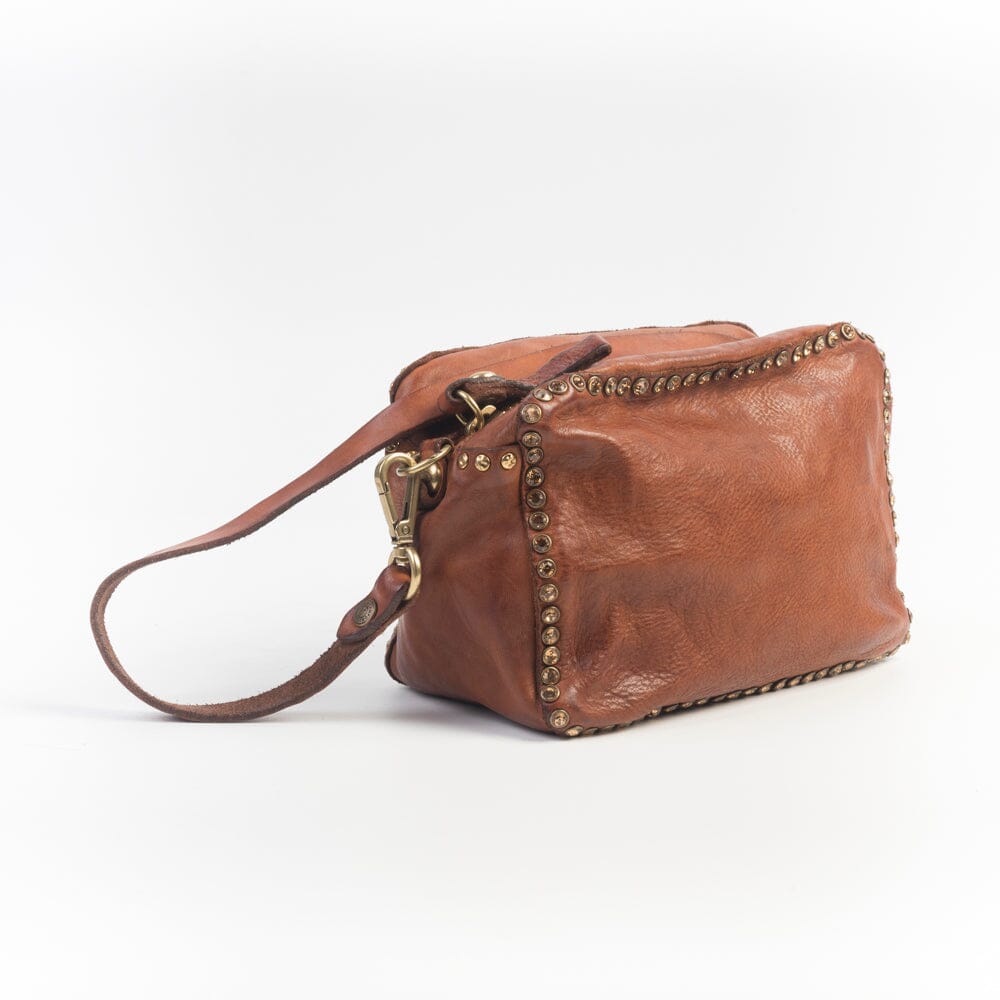 CAMPOMAGGI - Kate Shoulder Bag - Cognac Rhinestones