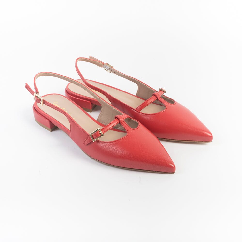 CappellettoShop - Sling Back - Pauline34 - Papavero Scarpe Donna CAPPELLETTO 1948 