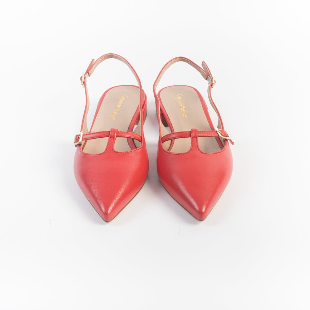 CappellettoShop - Sling Back - Pauline34 - Papavero Scarpe Donna CAPPELLETTO 1948 