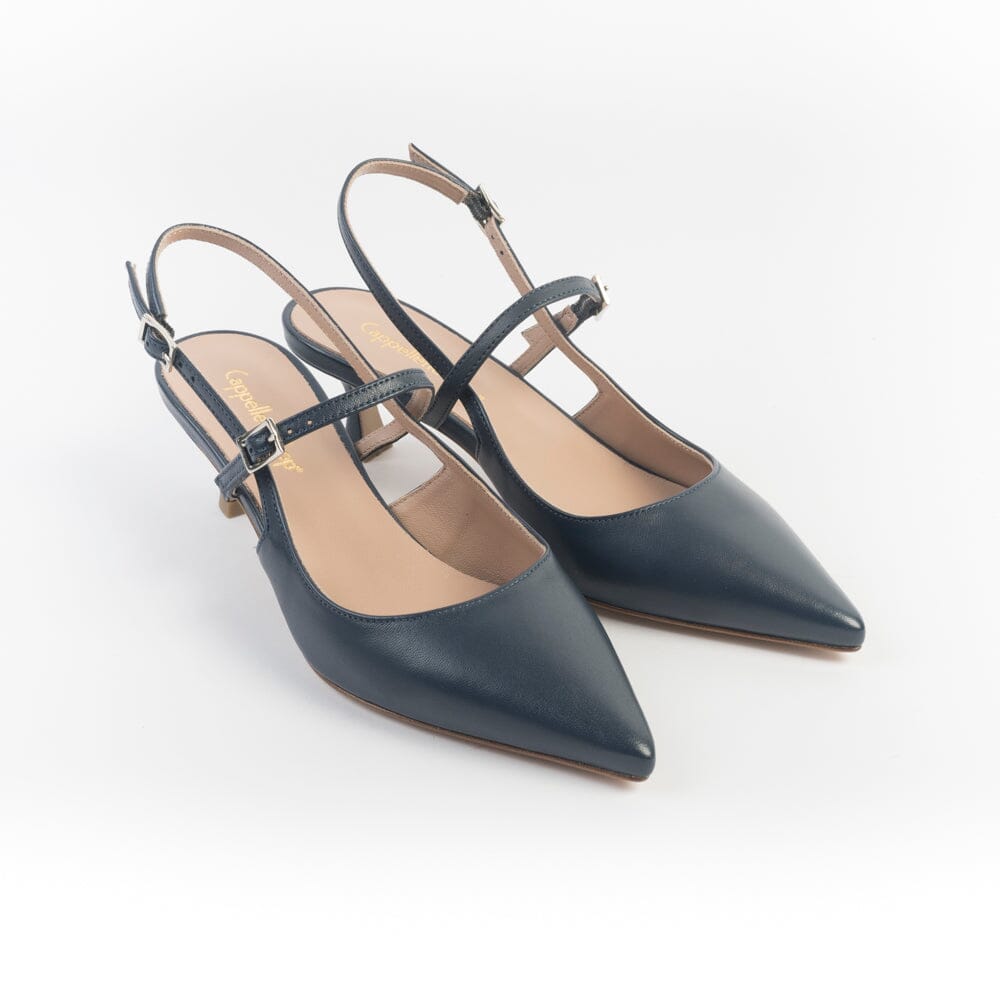 CappellettoShop - Sling Back - Fiamma 7 - Navy Blu Scarpe Donna CAPPELLETTO 1948 