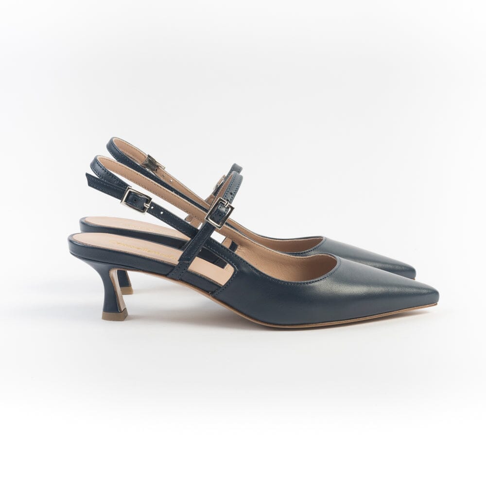 CappellettoShop - Sling Back - Fiamma 7 - Navy Blu Scarpe Donna CAPPELLETTO 1948 