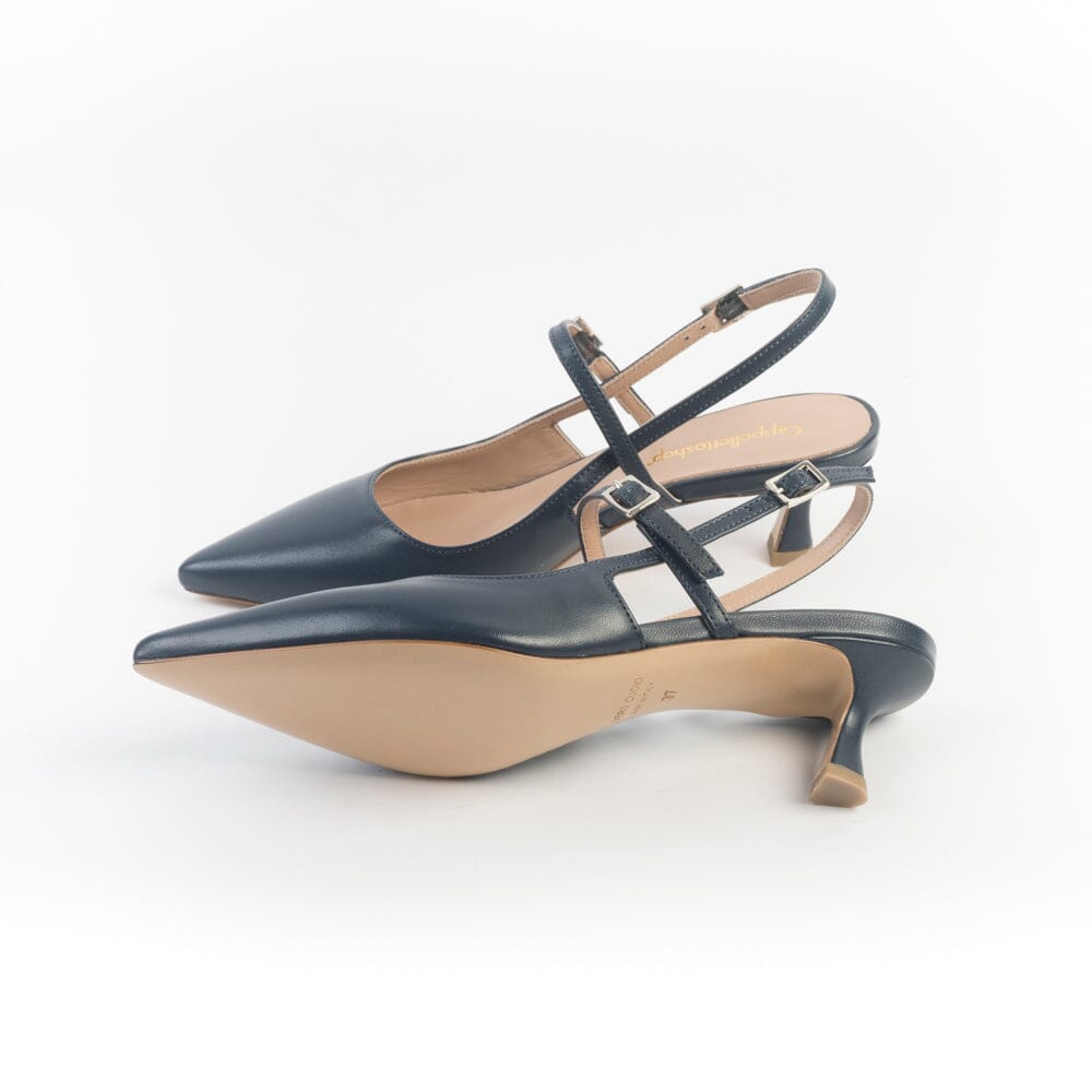 CappellettoShop - Sling Back - Fiamma 7 - Navy Blu Scarpe Donna CAPPELLETTO 1948 