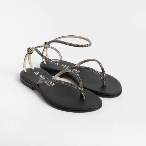 PAOLA FIORENZA - Flat thong sandals FD03 - Black
