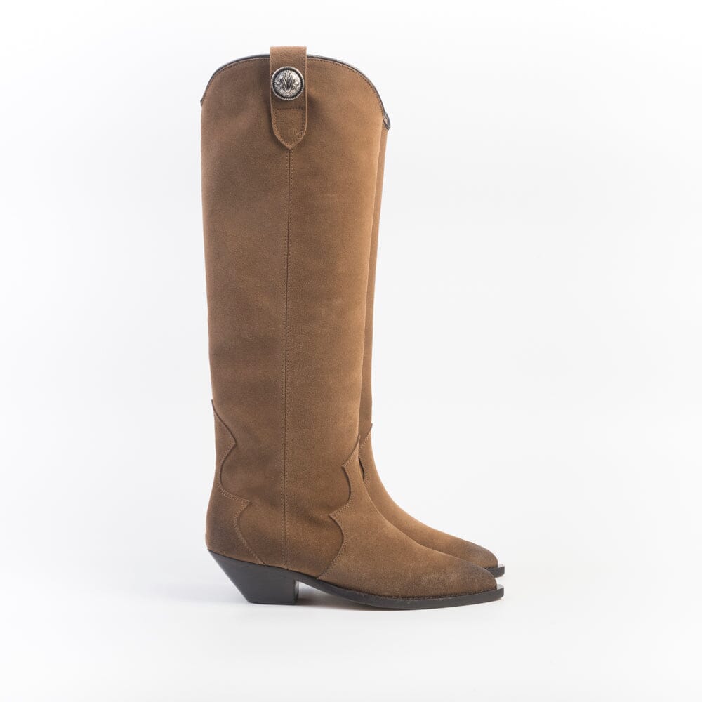 VIA ROMA 15 - Stivali - Texano 4681 - Velour Mogano Scarpe Donna Via Roma 15 