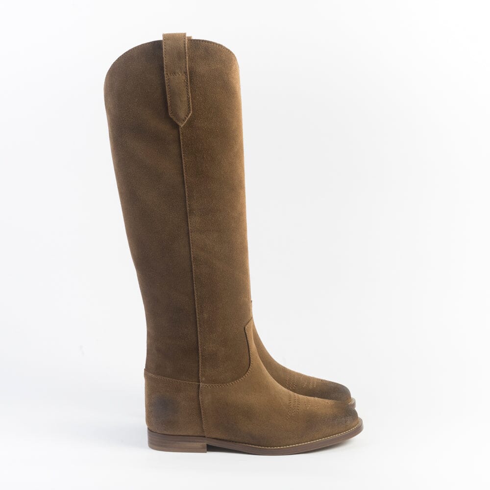 VIA ROMA 15 - Stivali - Texano - 4177 - Velour Mogano Scarpe Donna Via Roma 15 