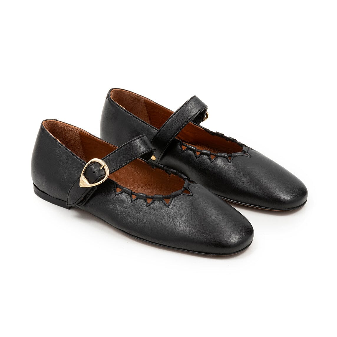 SOCQUE Paris - Mary Jane - GIN-FW24-01 GINGER - Pelle Nero Scarpe Donna SOCQUE Paris 
