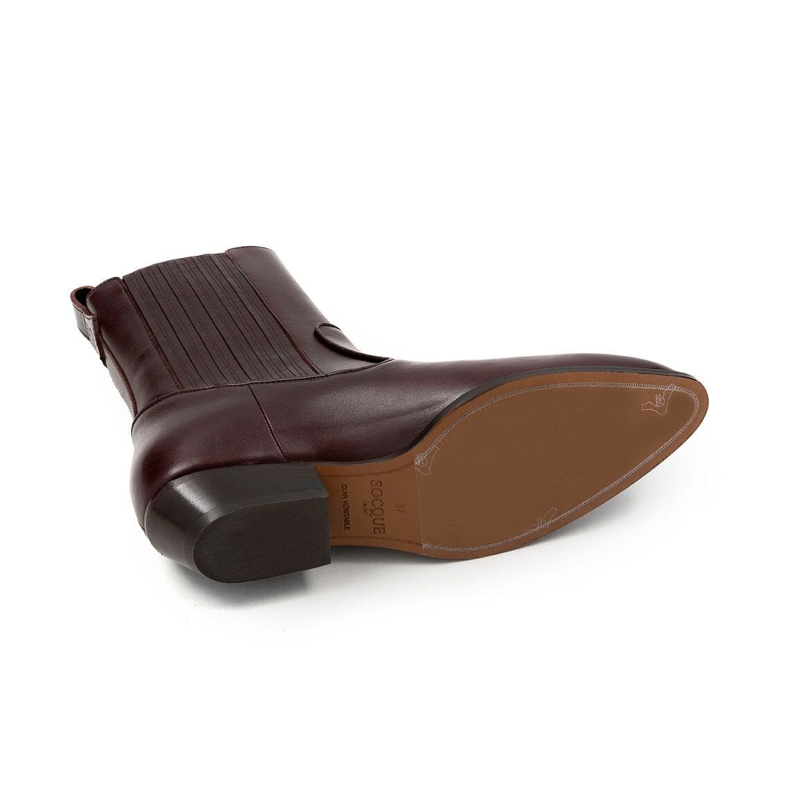 SOCQUE Paris - Stivaletti - ABB-F6-03 ABBEY - Pelle Bordeaux Scarpe Donna SOCQUE Paris 