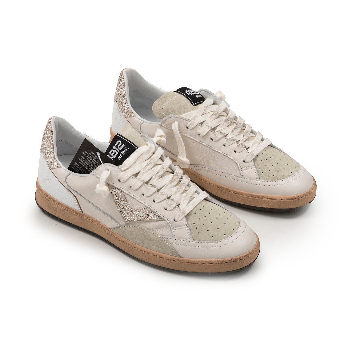 4B12 - Sneakers - Playnew D2042 - White/Gold