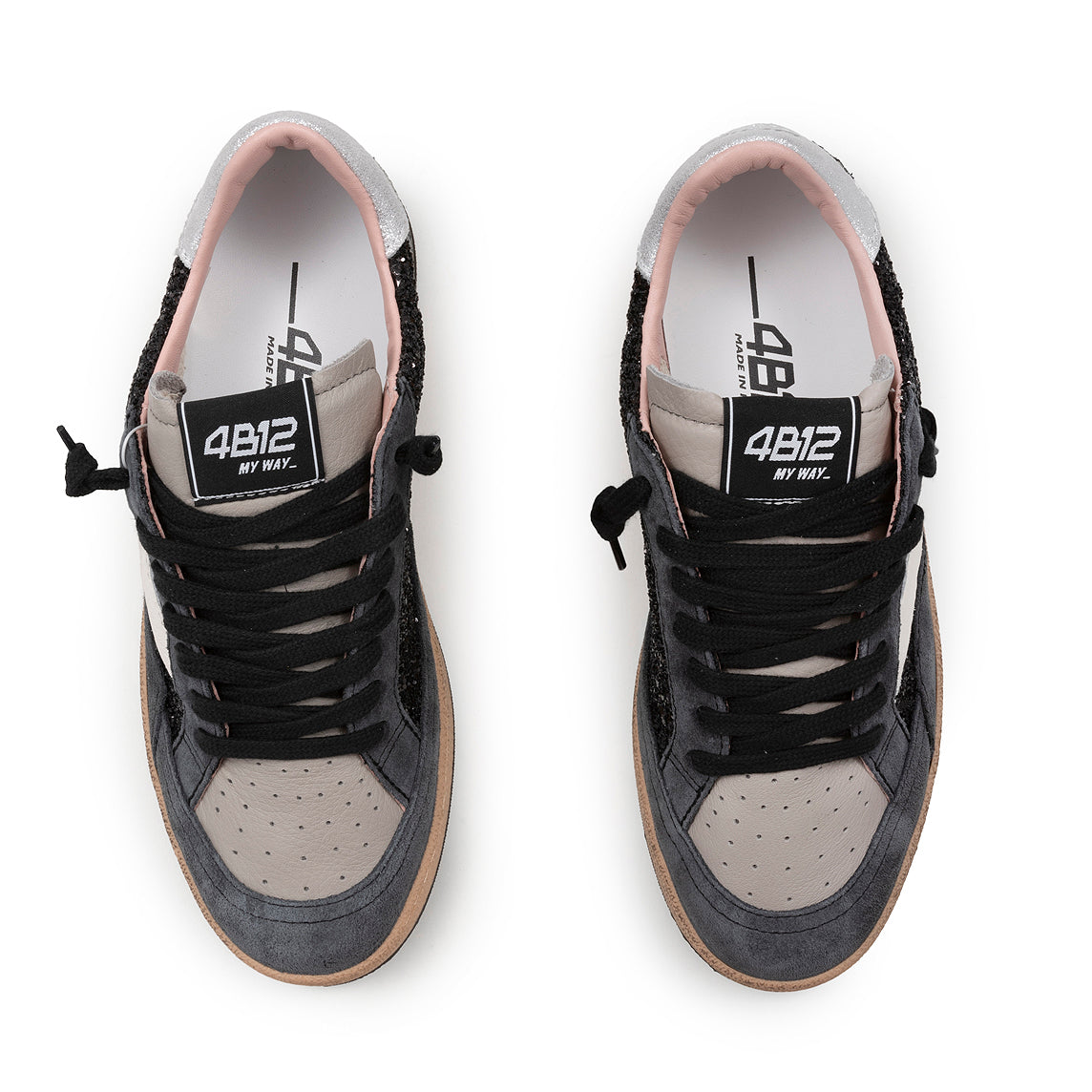 4B12 - Sneakers - Playnew D2035 - Dark Glitter