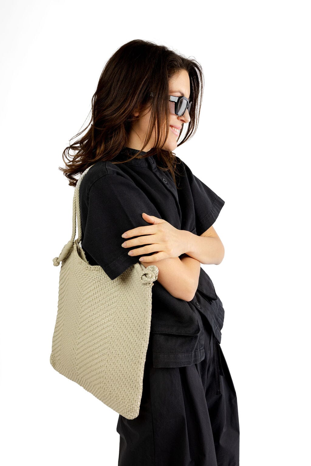 DRAGON DIFFUSION - Borsa a spalla - Minga Tote 8149 - Bianco Perla DRAGON 