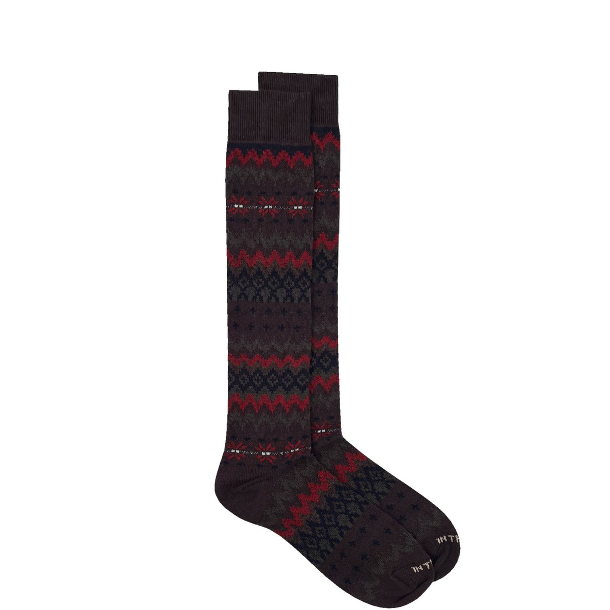 IN THE BOX - Calzini - FAIR ISLE - Beige verde scuro