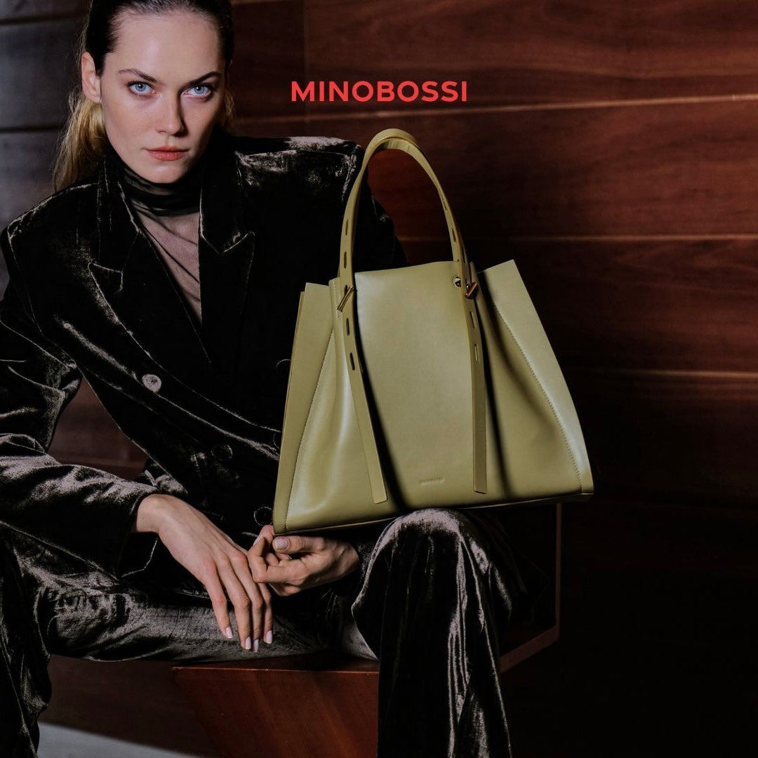 MINOBOSSI - Borsa a spalla - Paulette - Vitello Verde Malva