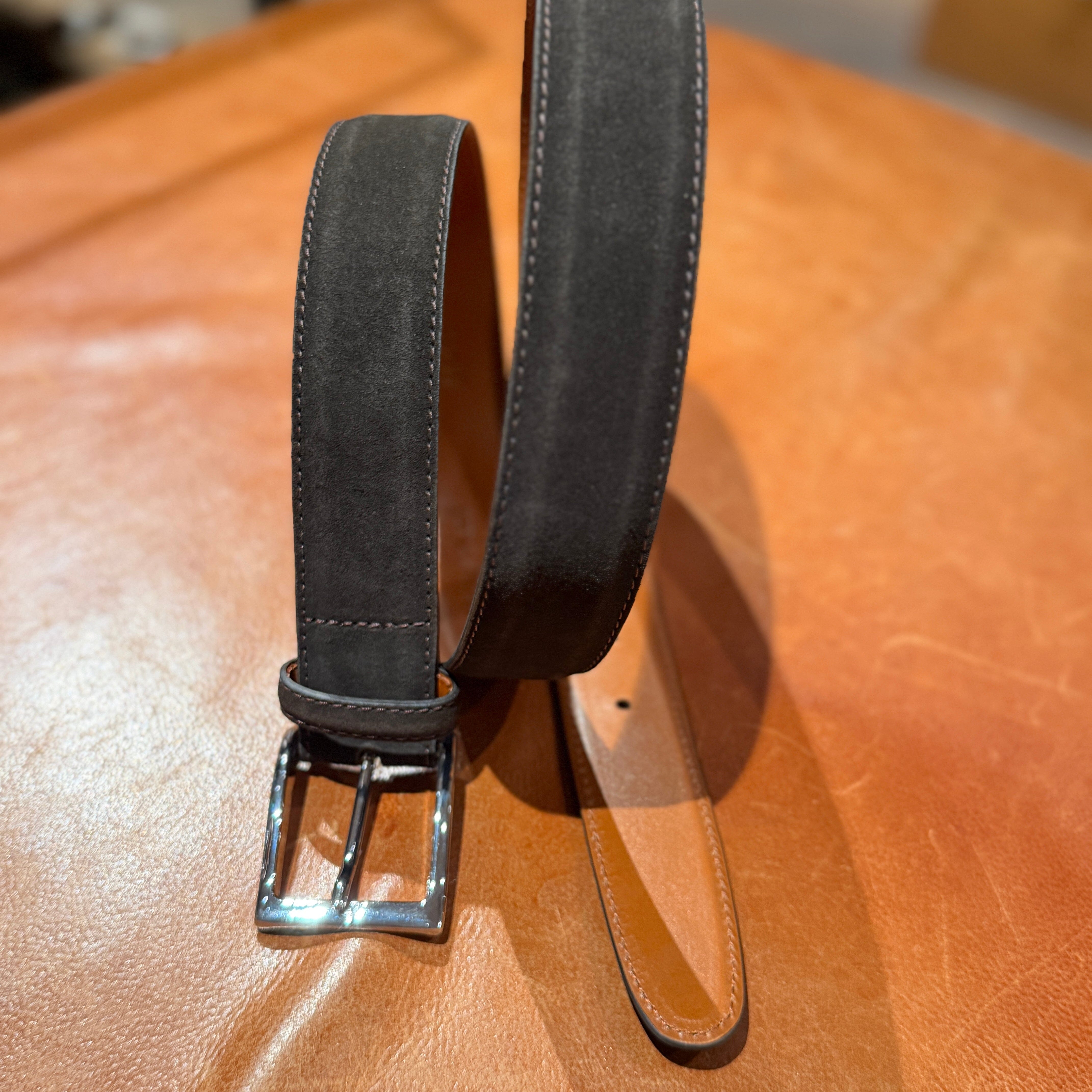 ALDEN - Cintura 5217 - Camoscio Dark Chocolate Accessori Uomo Alden 