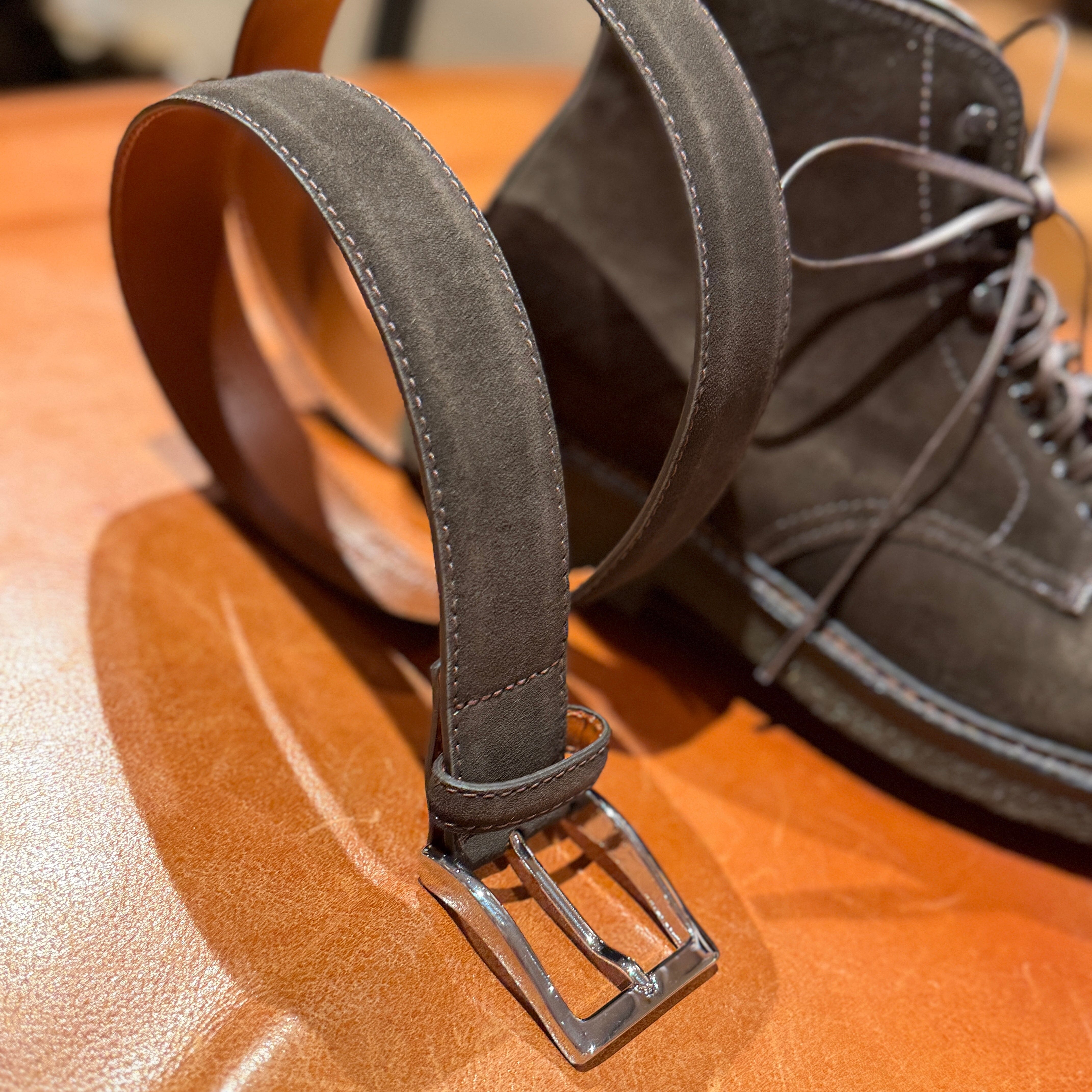 ALDEN - Cintura 5217 - Camoscio Dark Chocolate Accessori Uomo Alden 