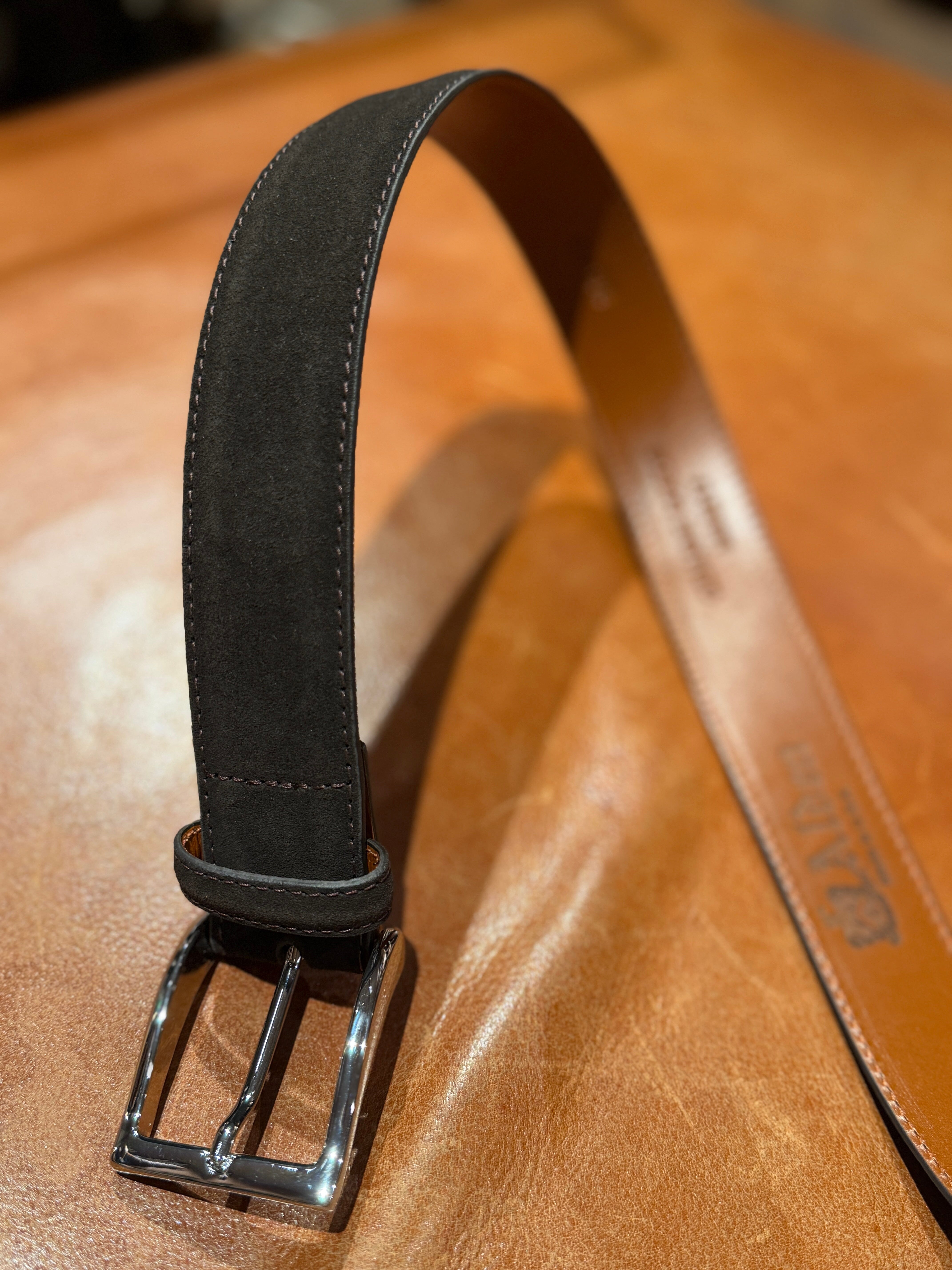 ALDEN - Cintura 5217 - Camoscio Dark Chocolate Accessori Uomo Alden 