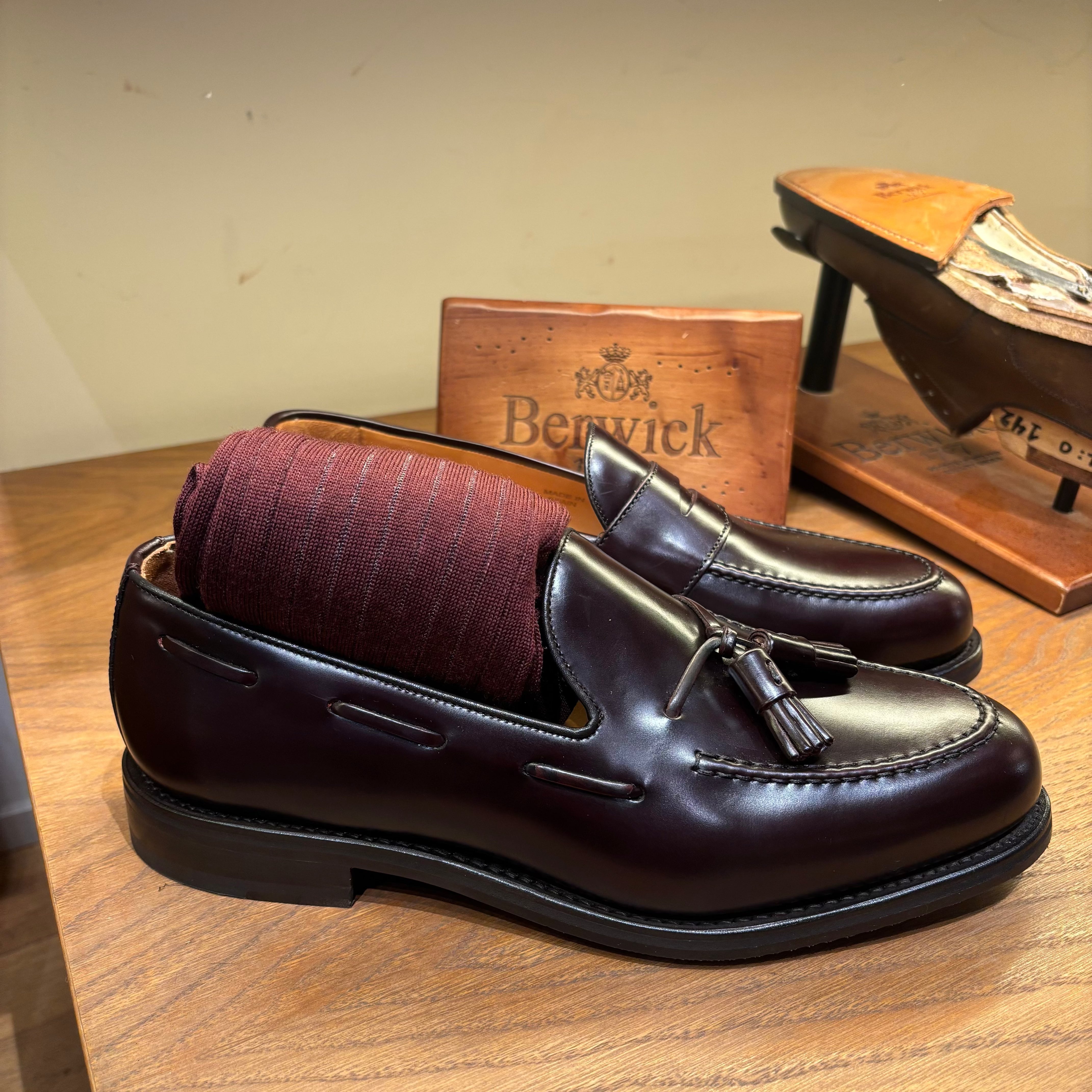 ALTO MILANO - Brock lungo - Calzino lana merino extrafine - Bordeaux 006A Accessori Uomo Alto Milano 