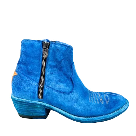 FAUZIAN JEUNESSE - EW - Texano - ZIPPY ANKLE BOOT - Azzurro