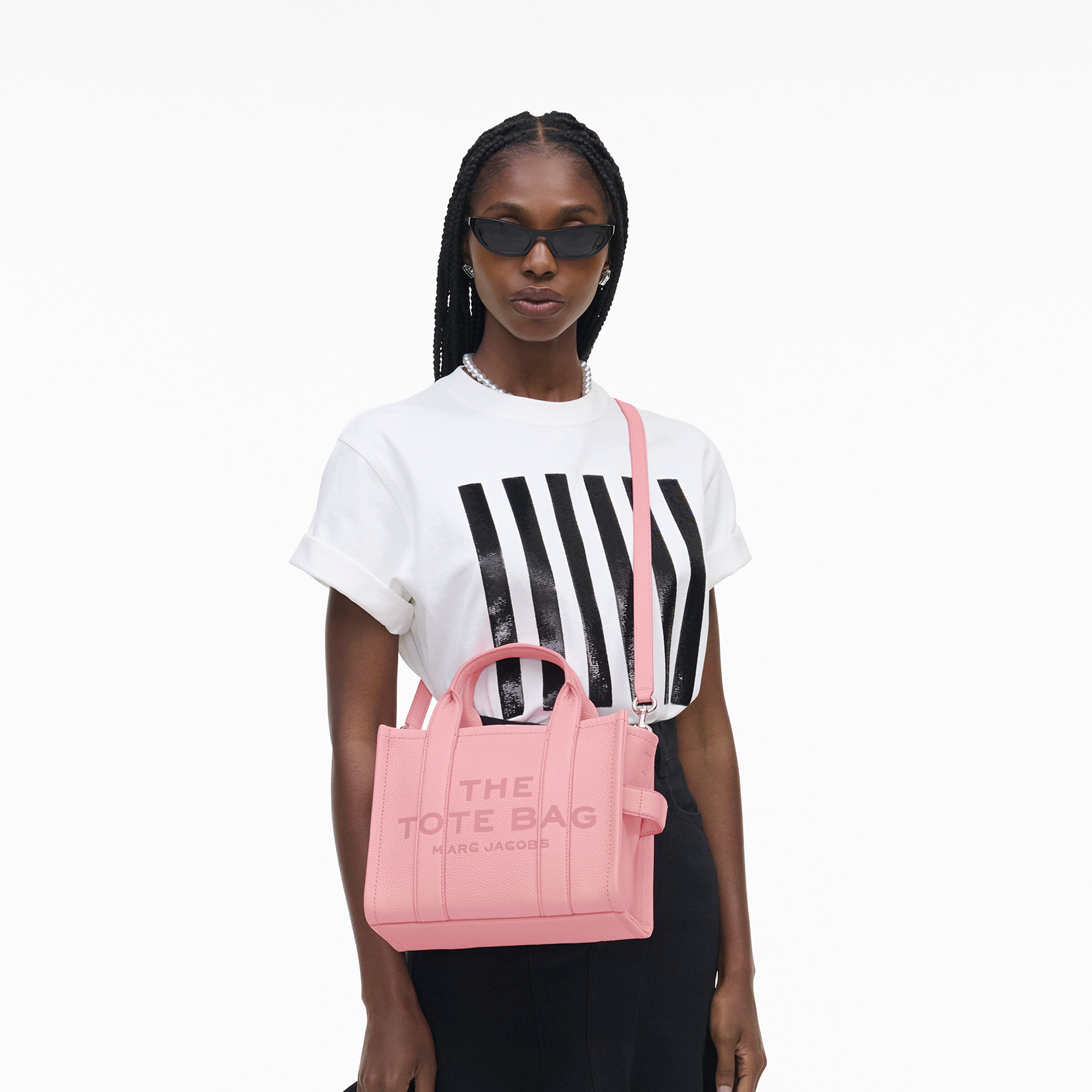 MARC JACOBS - H009L01SP21-669 - The Leather Small Tote Bag - Ribbon Pink Borse Marc Jacobs 