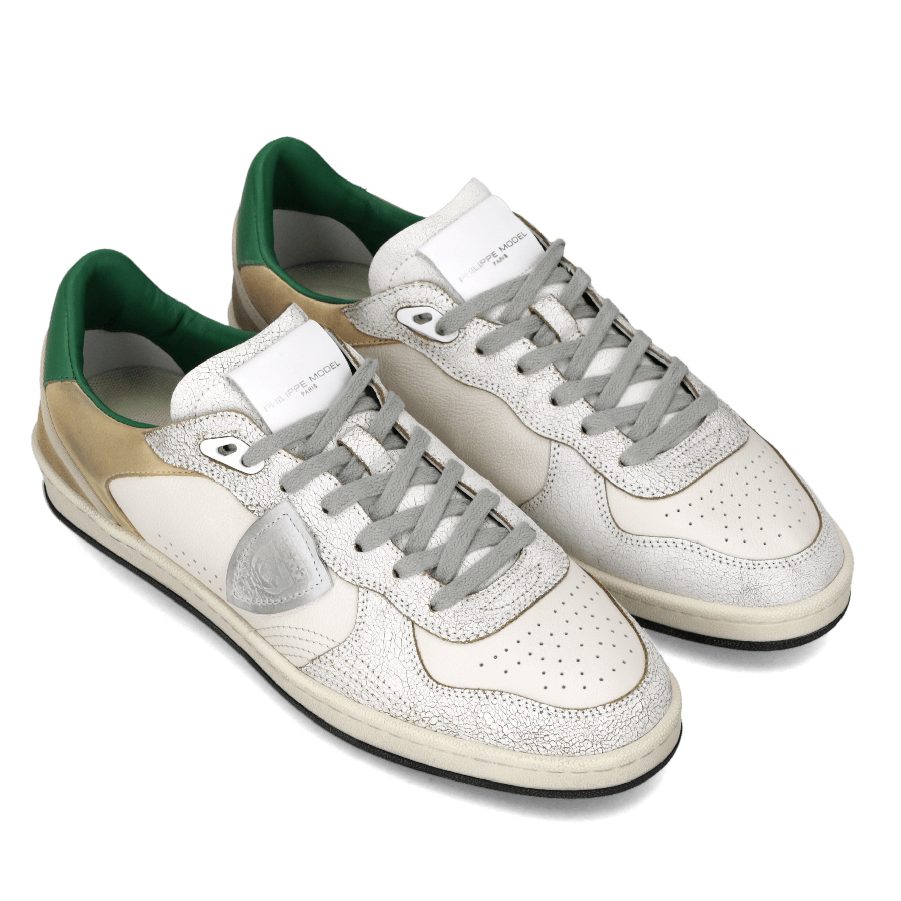 PHILIPPE MODEL - Sneakers - PGLU VC03 - Bianco Verde Scarpe Uomo Philippe Model Paris 