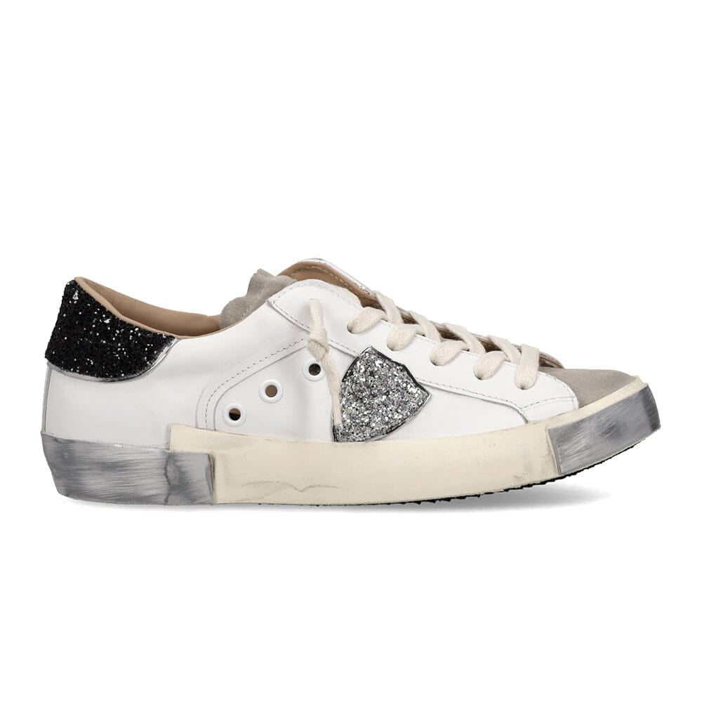 PHILIPPE MODEL - Sneakers - PRLD VG09 - BIANCO GLITTER NERO Scarpe Donna Philippe Model Paris 