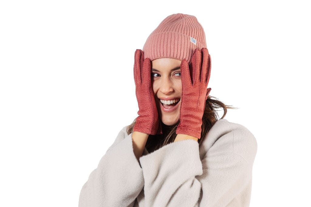 MERZ B. SCHWANEN - Berretto - Beanie Silk Blend - 39 Rosewood Accessori Donna MERZ B. SCHWANEN 