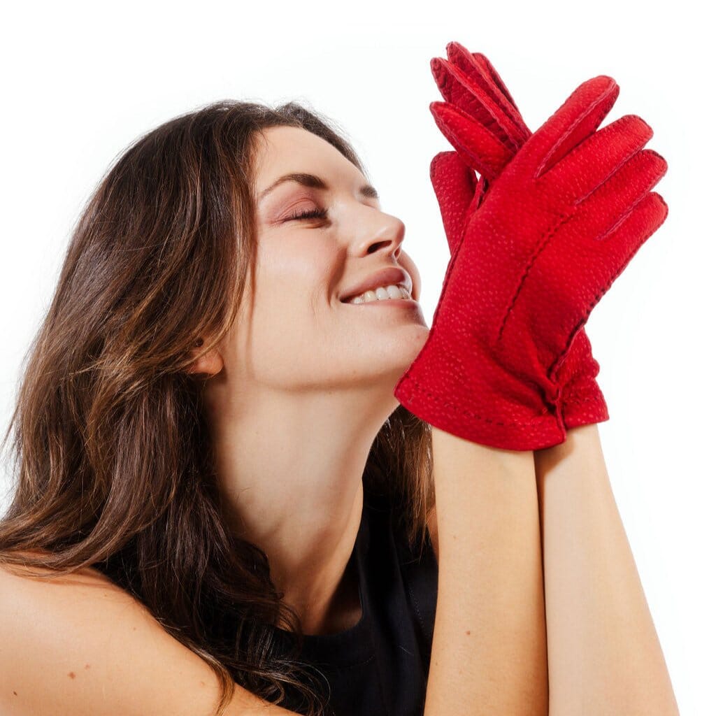 Cappellettoshop - Guanti pelle - Rosso Accessori Donna CappellettoShop 