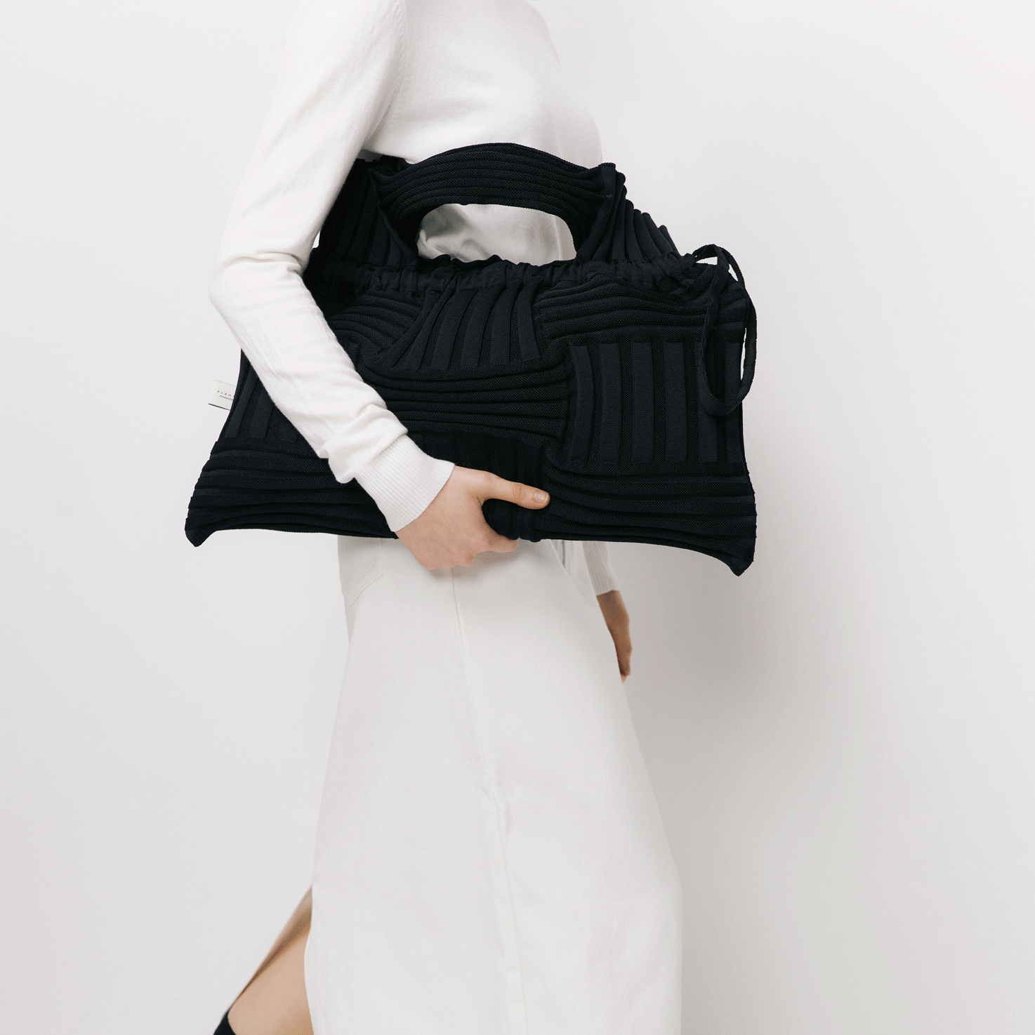 PLEATSMAMA - Borsa a Mano - TB04-BR1 BIG BOW - Nero Borse PLEATSMAMA - Collezione Donna 