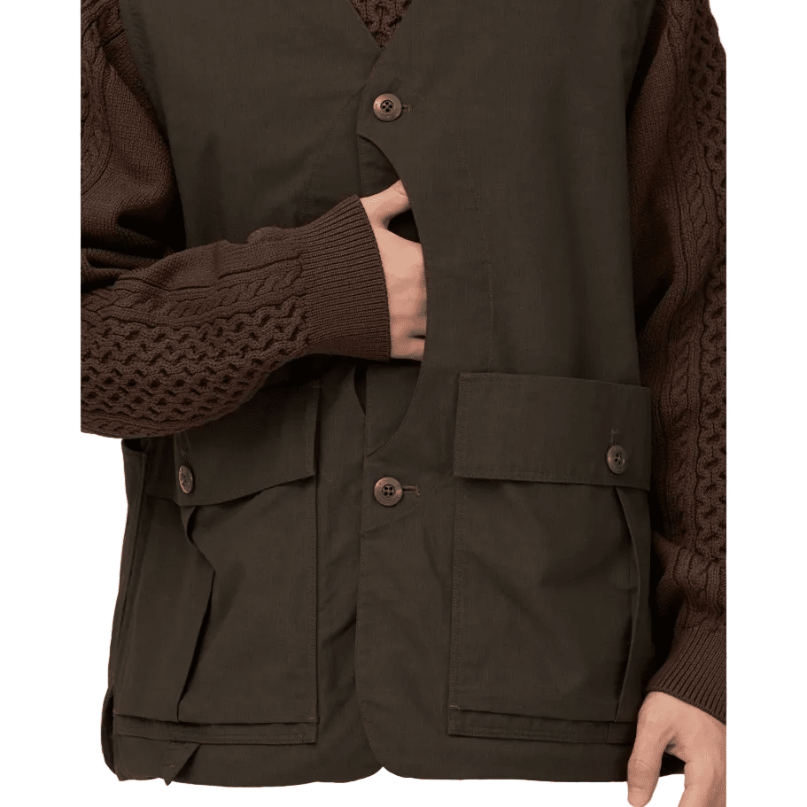 SNOW PEAK - HYBRID TAKIBI VEST - DARK BROWN Abbigliamento Uomo SNOW PEAK 