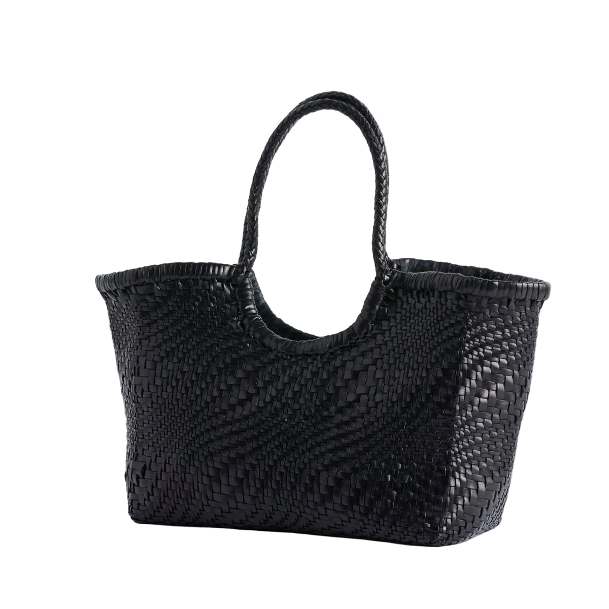 DRAGON DIFFUSION - Borsa intrecciata Nantucket - optical Nero