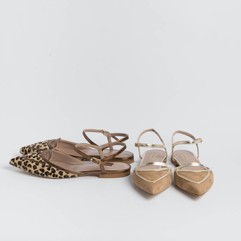 CHEVILLE - Sling Back - Naomi - Bronze Leopard Women's Shoes CHEVILLE