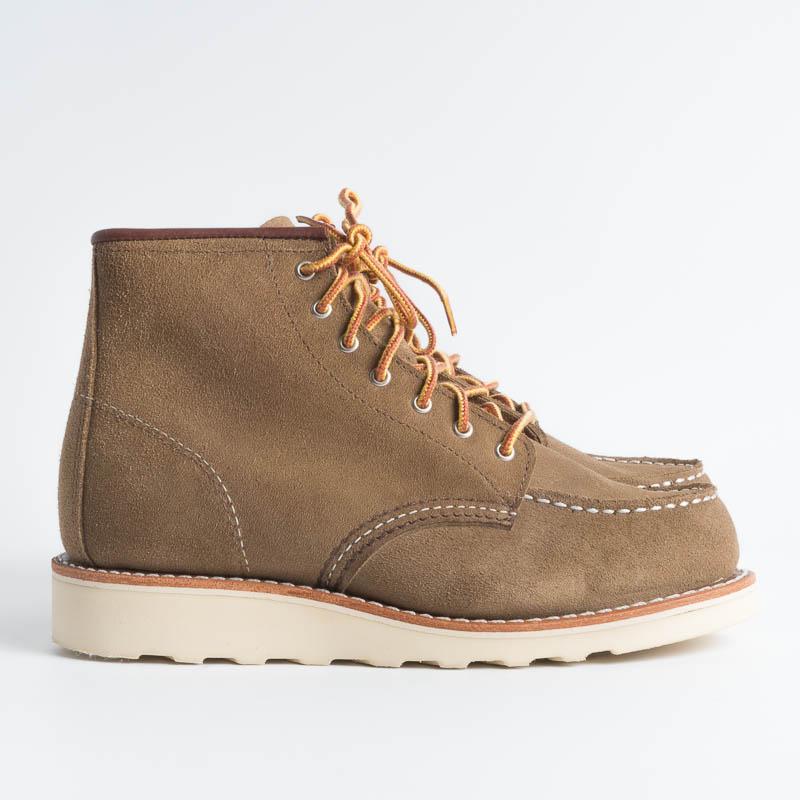RED WING - 3377 Moc Toe Olive Suede Women's Shoes Red Wing Shoes